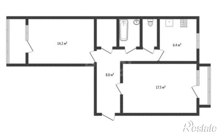 2-комн квартира Октябрьская улица, 50А,  д. 50А