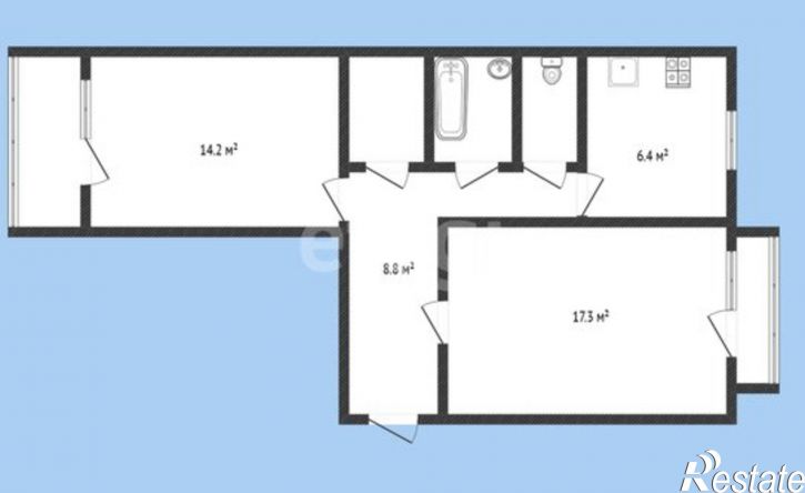 2-комн квартира Октябрьская улица, 50А,  д. 50А