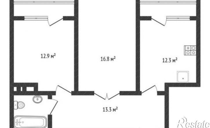 2-комн квартира ул Фрунзе, 15,  д. 15